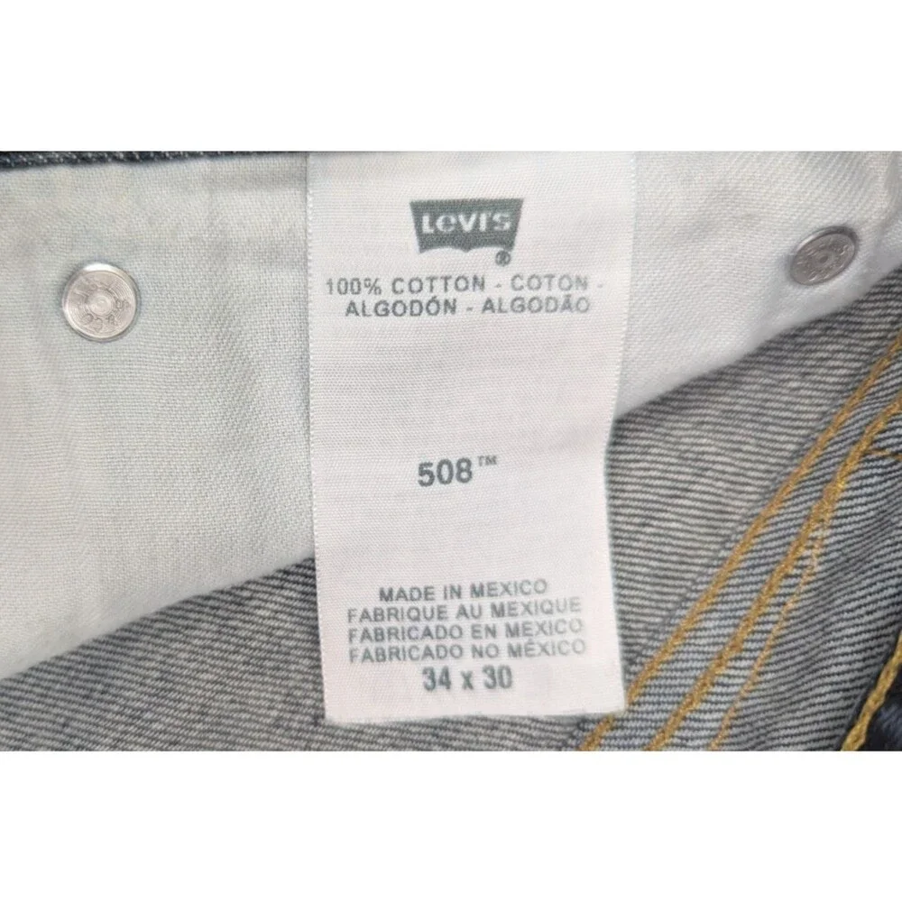 Levi’s 508 Regular Taper Jeans Men's 35x29 Medium Wash Dark Indigo 100% Cotton